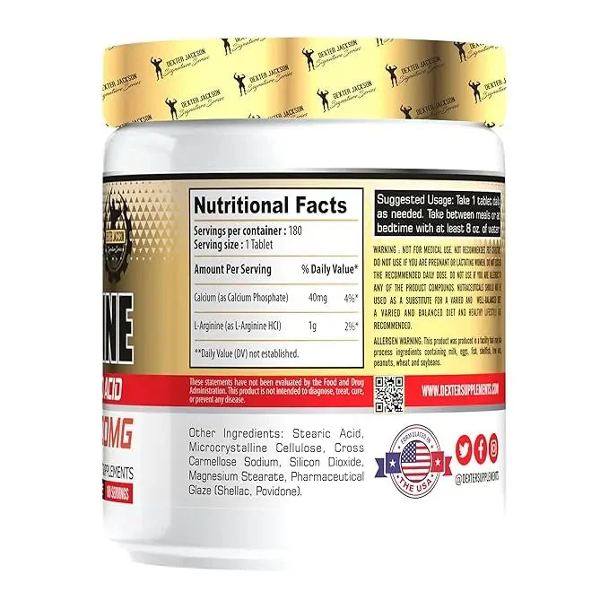 DEXTER JACKSON GOLD L-ARGININE 1000MG, 180 CAPS - Image 2