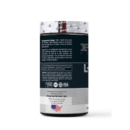 Pole Nutrition L-Arginine - 1000mg - 120 Tablets - Image 2