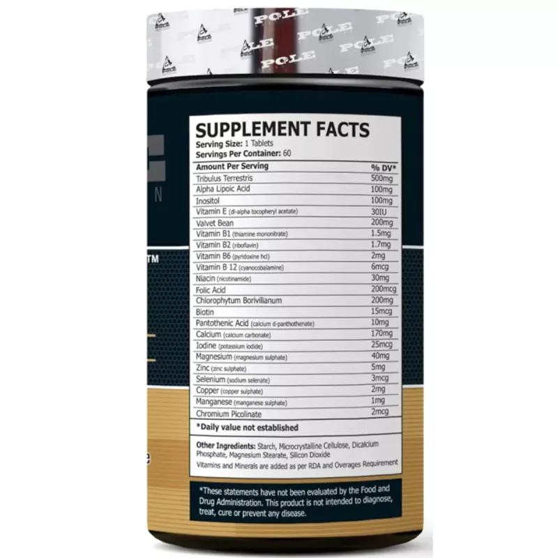 POLE NUTRITION TESTROL GOLD-60 Gold Tablets - Image 2