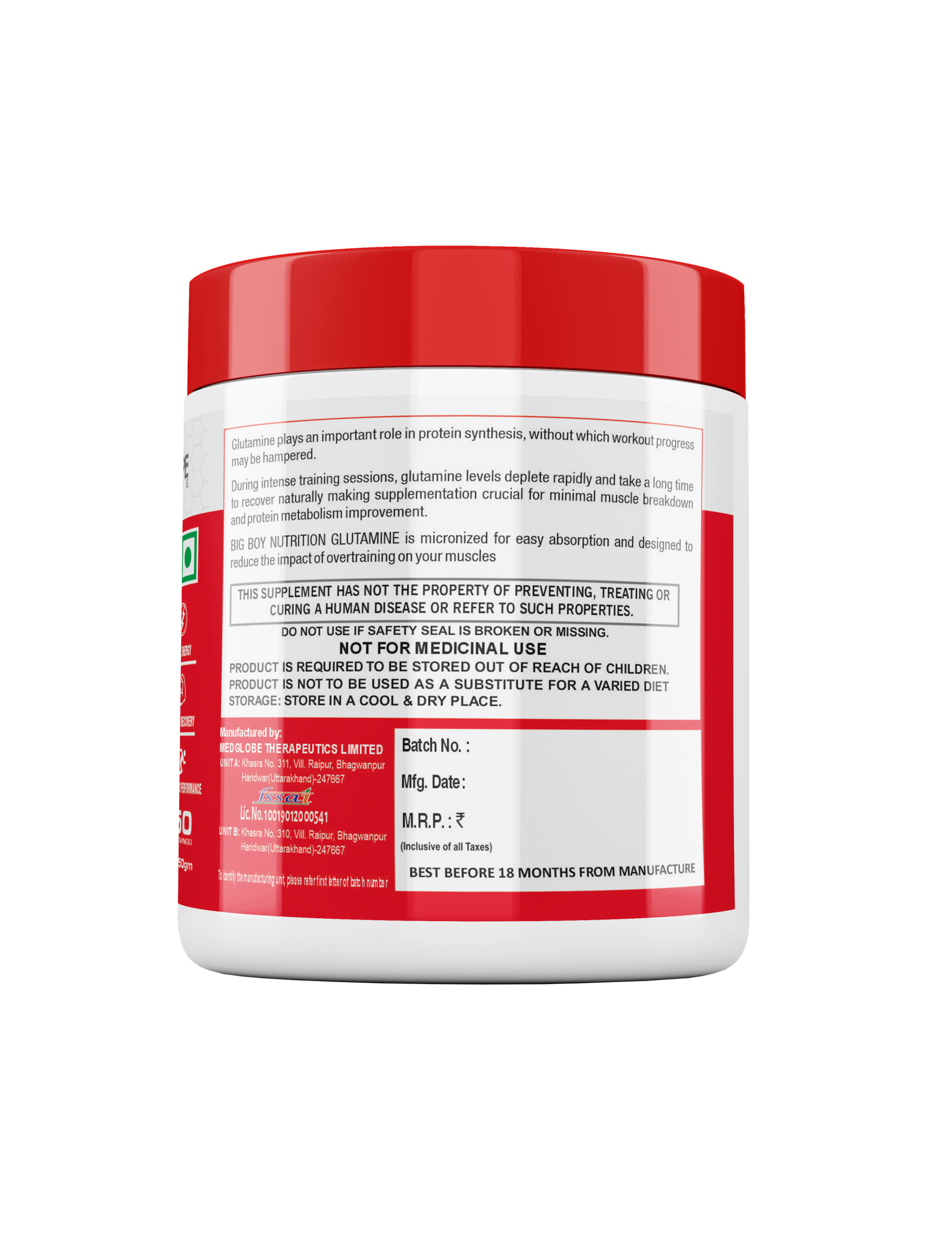 Big Boys Nutrition L-Glutamine 5000 mg – 250 Gms - Image 3