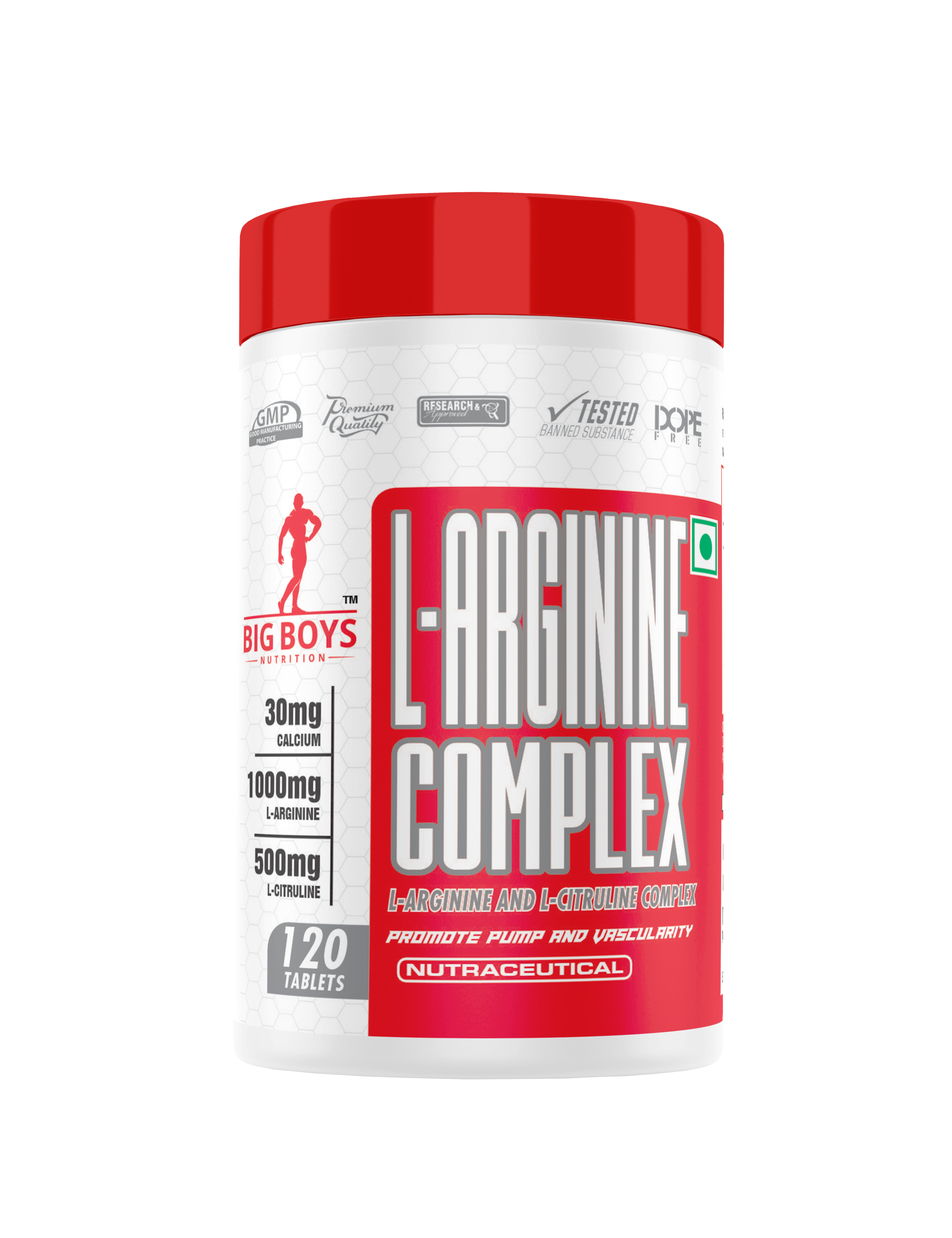 Big Boys Nutrition L-Arginine, 120 tabs