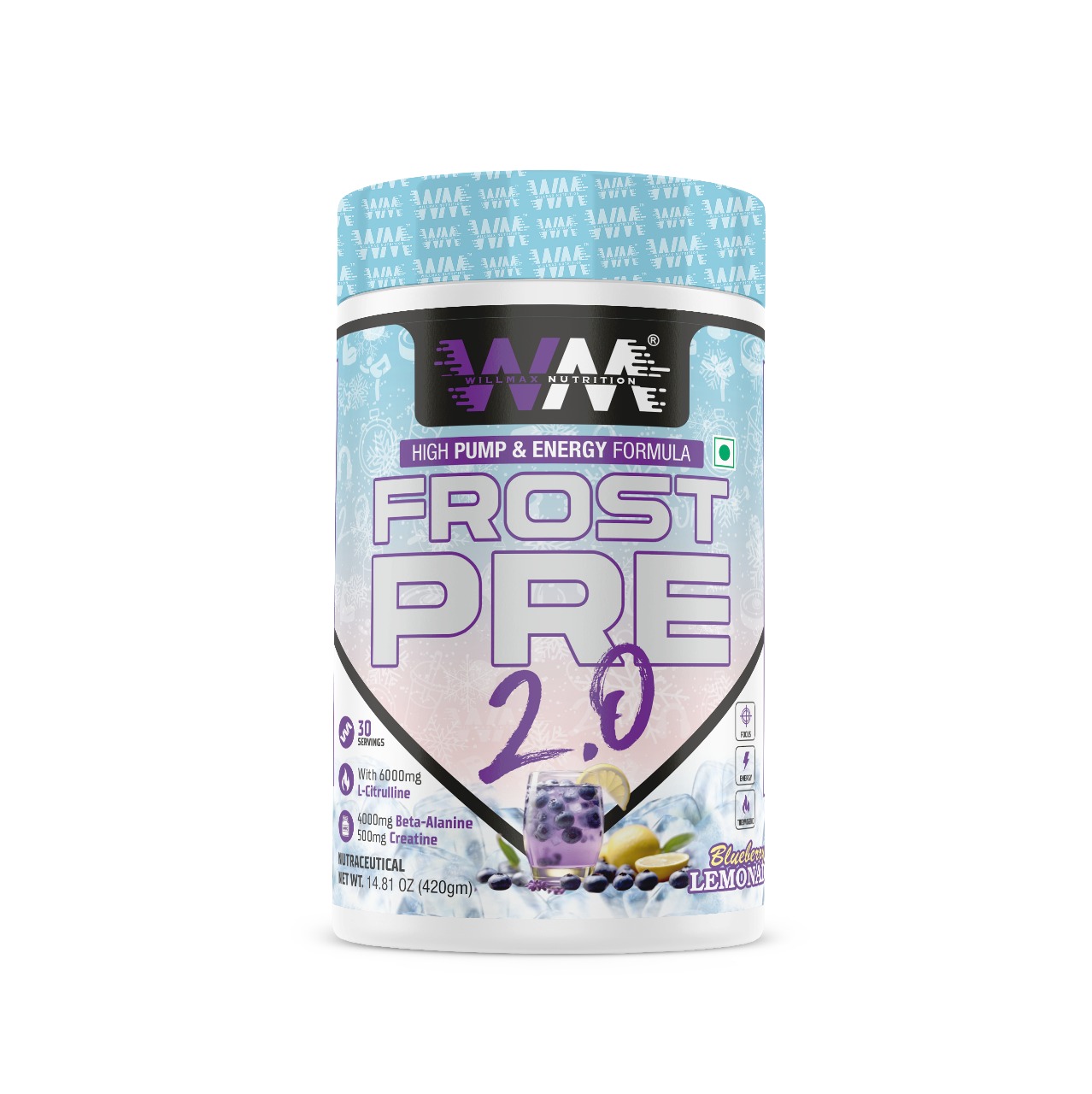 Willmax Nutrition Frost Pre 2.0 – High Pump & Energy Pre-Workout Formula